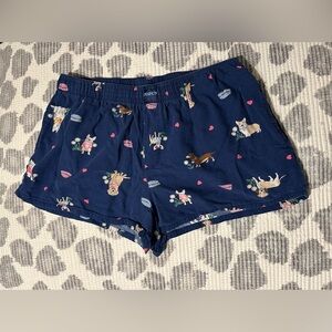 Women's Navy Dog-Print Pajama Shorts